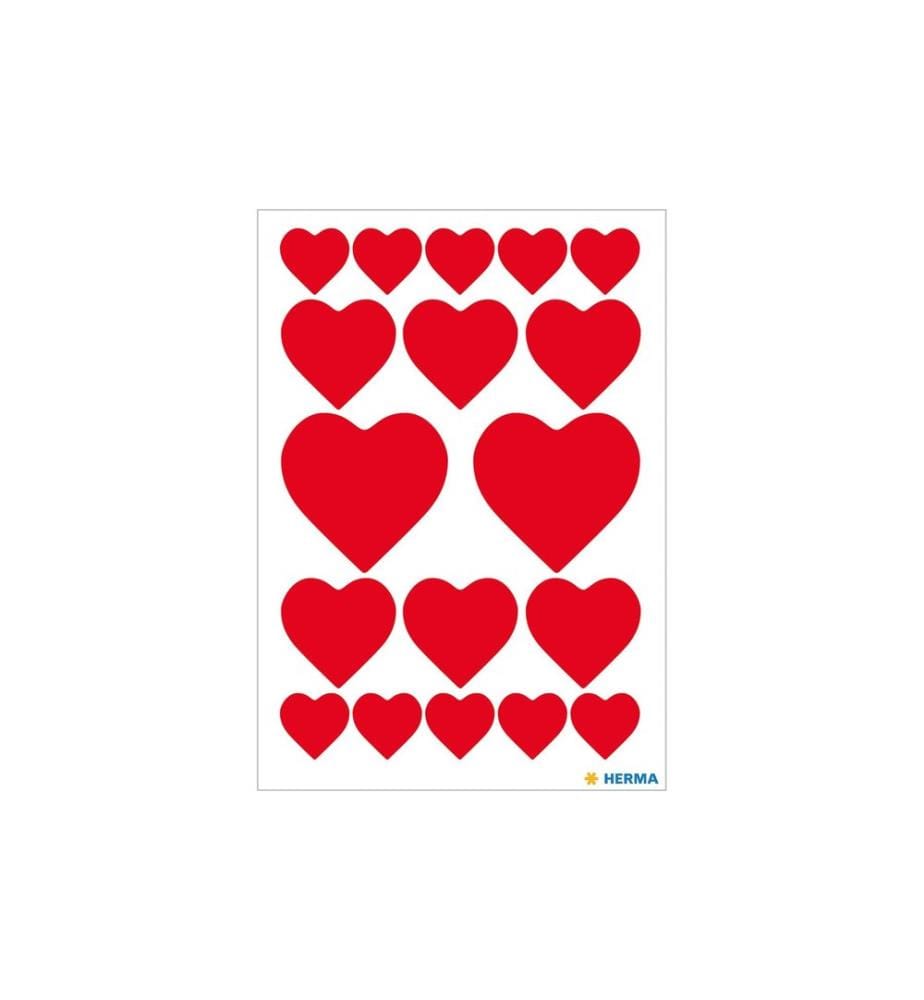HERMA - Stickers Motivsticker Rote Herzen 54 Stück Rot
