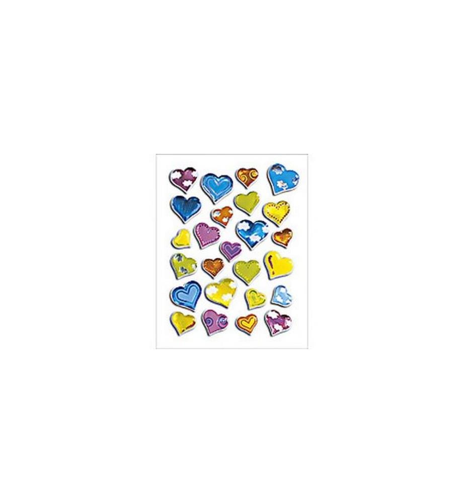 HERMA - Stickers 3D-Sticker Herzen Stone 25 Stück Mehrfarbig