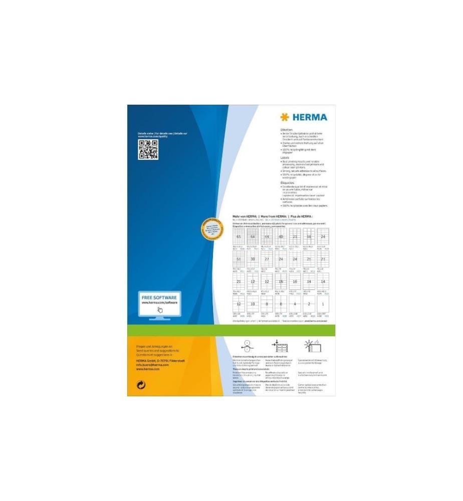 HERMA - Universal-Etiketten Premium 4609 52.5 x 21.2 mm, 200 Blatt