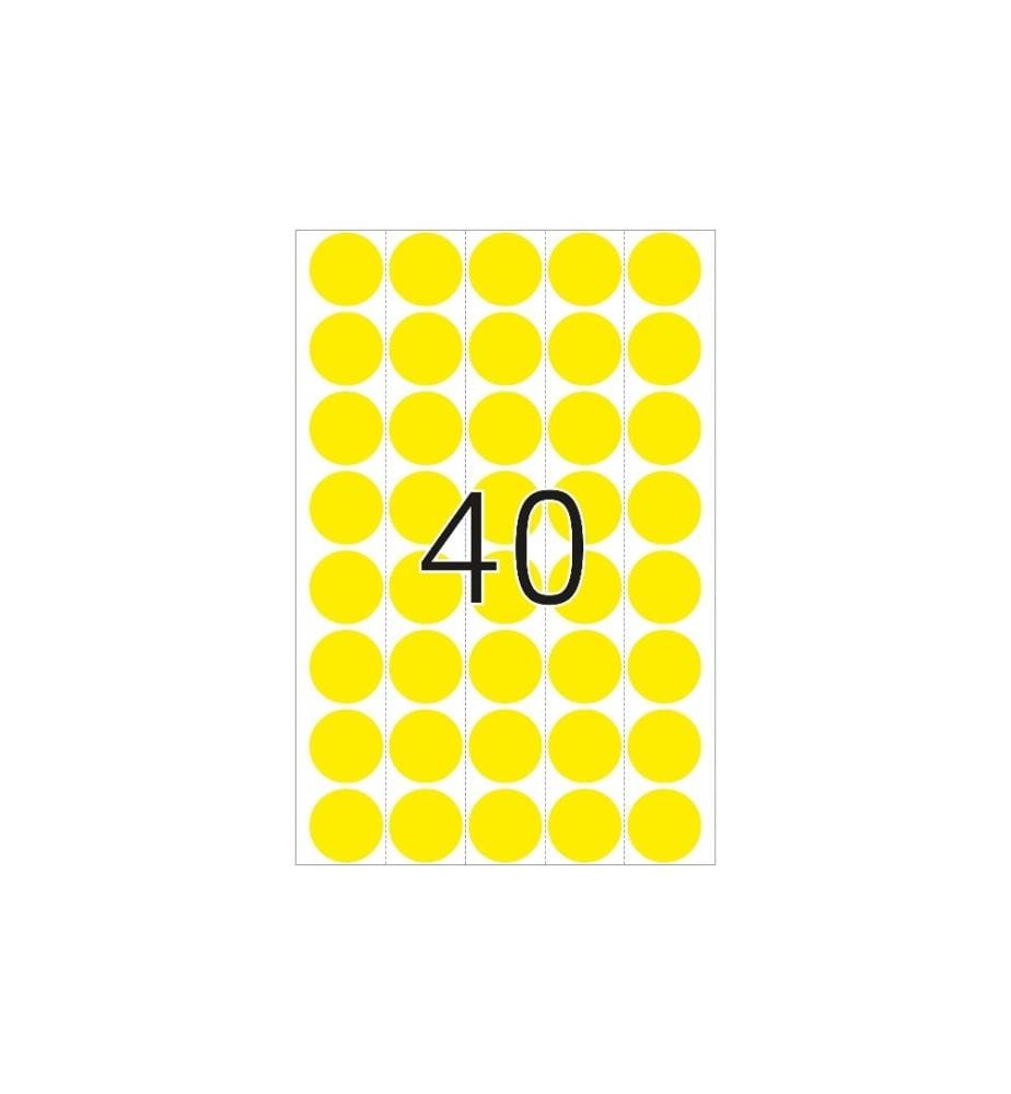 HERMA - Vielzweck-Etiketten 2251 Gelb Ø 19 mm, 32 Blatt