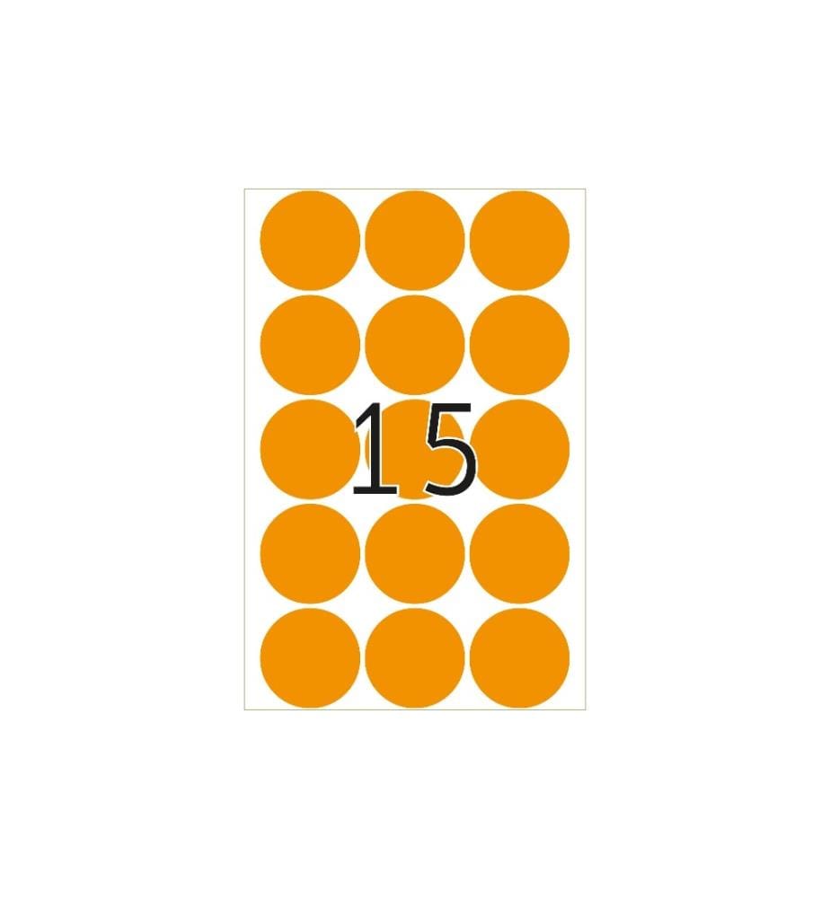 HERMA - Étiquettes multi-usage 2274 Orange lumineux Ø 32 mm, 24 Blatt