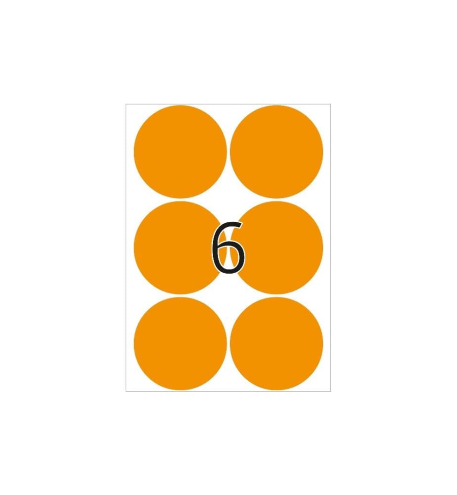 HERMA - Vielzweck-Etiketten 2284 Leuchtorange Ø 50 mm, 24 Blatt
