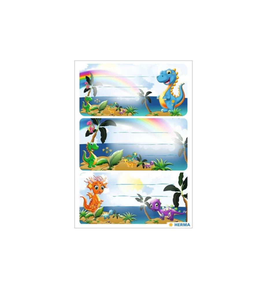 HERMA - Stickers Étiquettes scolaires Dinos