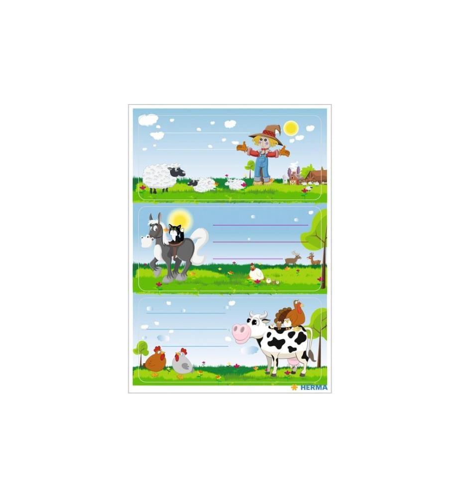 HERMA - Stickers Étiquettes scolaires Petite ferme