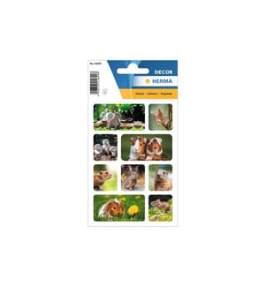HERMA - Stickers Motivsticker Nagetiere 3 Blatt à 30 Sticker Mehrfarbig