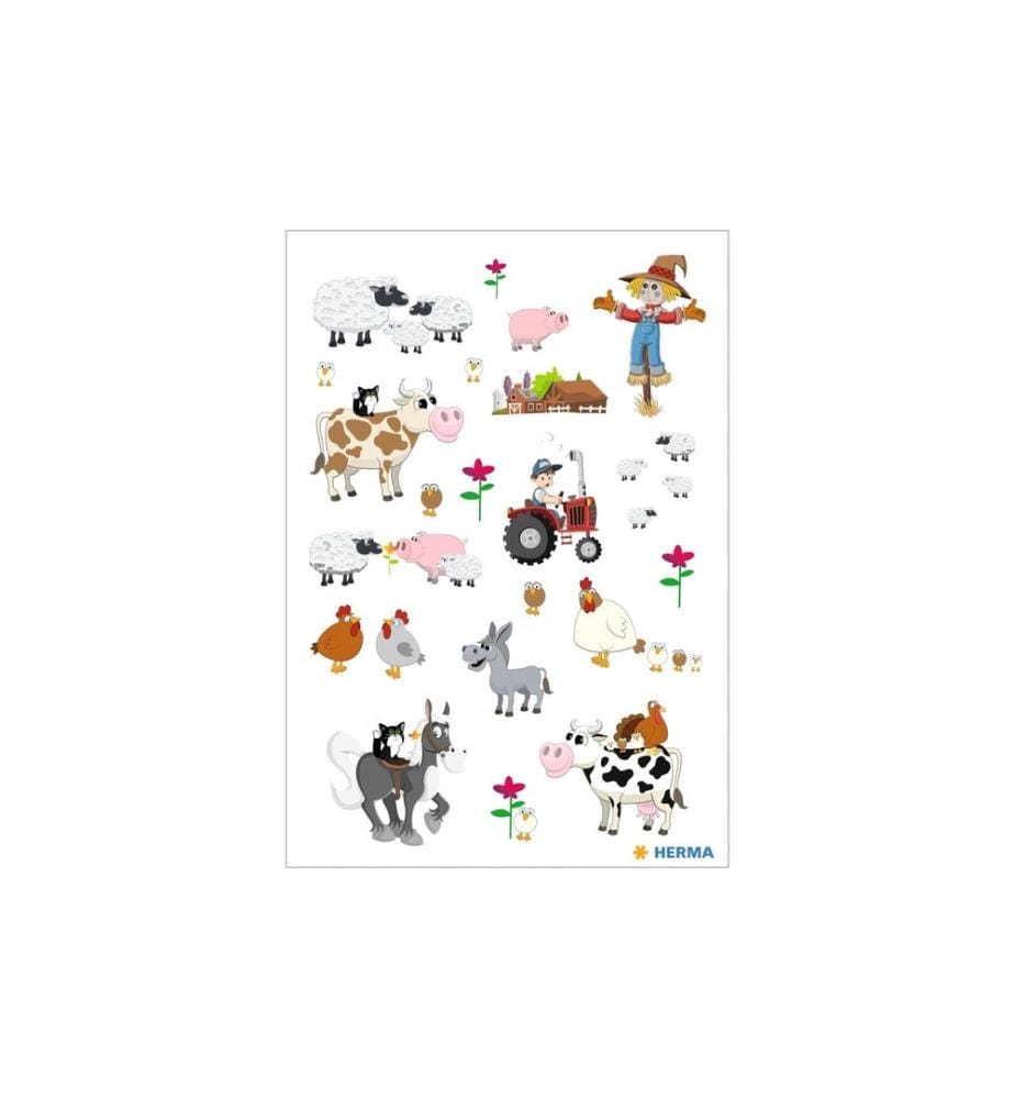 HERMA - Stickers Motivsticker Kleine Farm 3 Blatt à 45 Sticker Mehrfarbig