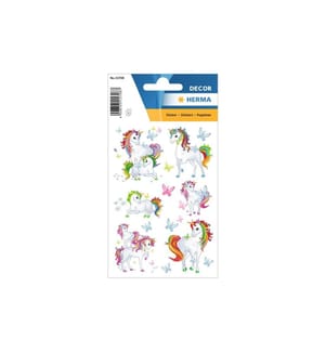 HERMA - Stickers Motivsticker Einhorn 3 Blatt à 18 Sticker Mehrfarbig