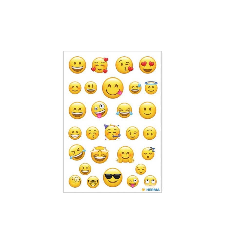 HERMA - Stickers Motivsticker Lovely Emojis 3 Blatt à 90 Sticker Mehrfarbig