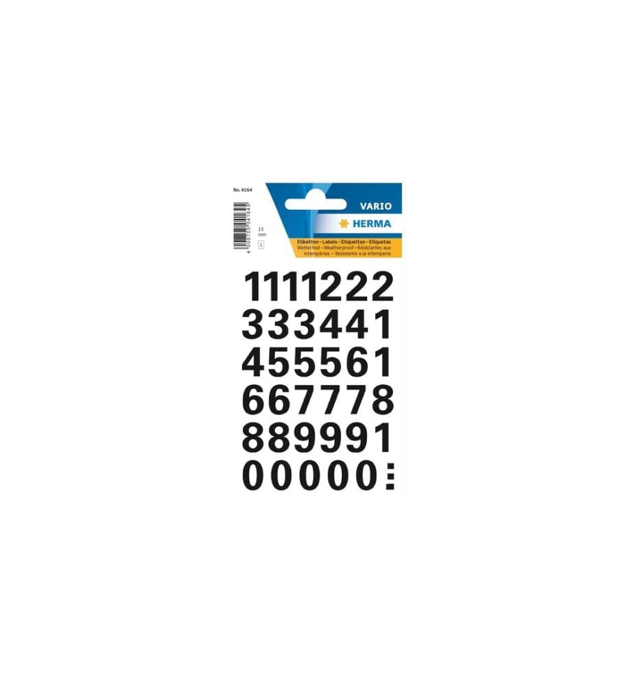 HERMA - Stickers Nummer-Etiketten 0 - 9, 1.5 cm, Schwarz