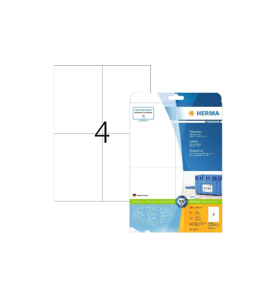 HERMA - Universal-Etiketten Premium, 10.5 x 14.8 cm, 100 Etiketten