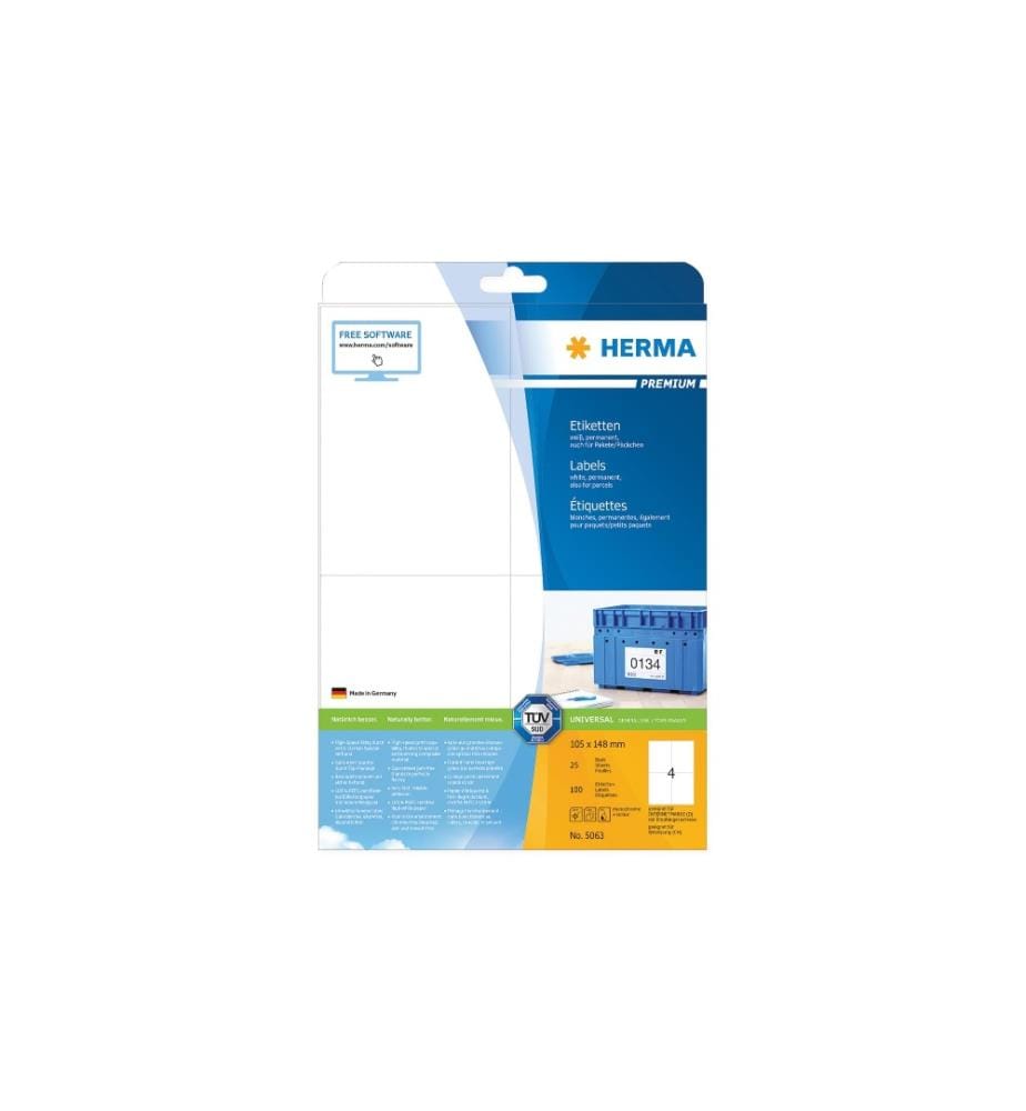 HERMA - Universal-Etiketten Premium, 10.5 x 14.8 cm, 100 Etiketten