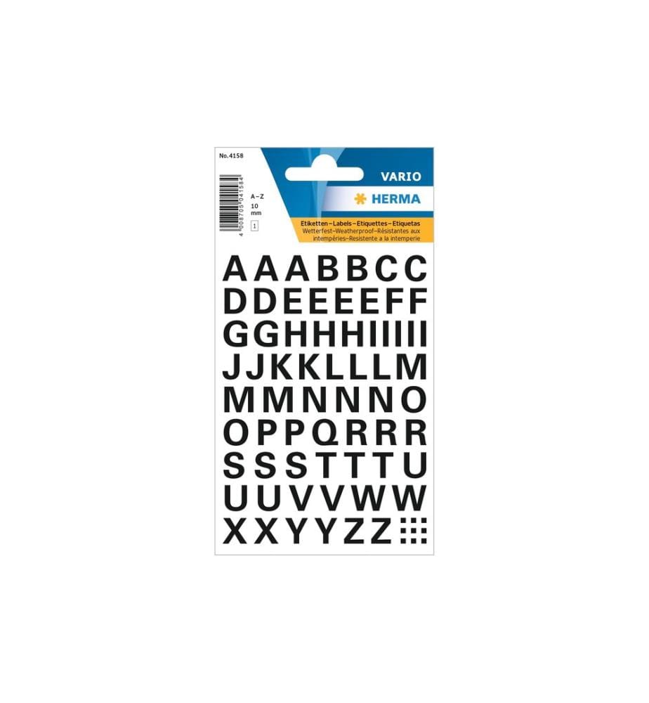 HERMA - Stickers Étiquettes porte-noms A – Z, 1 cm, noir, 74 lettres autocollantes