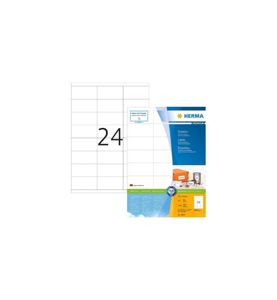 HERMA - Universal-Etiketten Premium, 7 x 3.5 cm, 2400 Etiketten