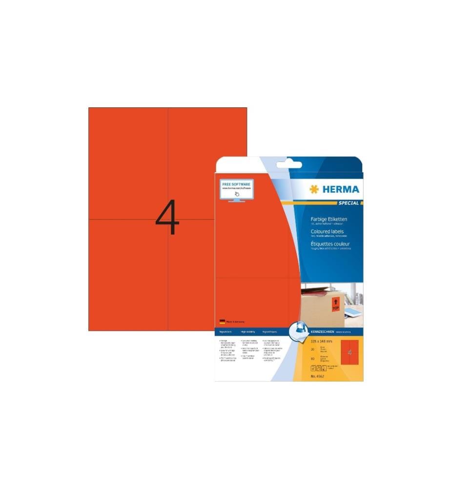 HERMA - Universal-Etiketten Premium, 10.5 x 14.8 cm, 80 Etiketten
