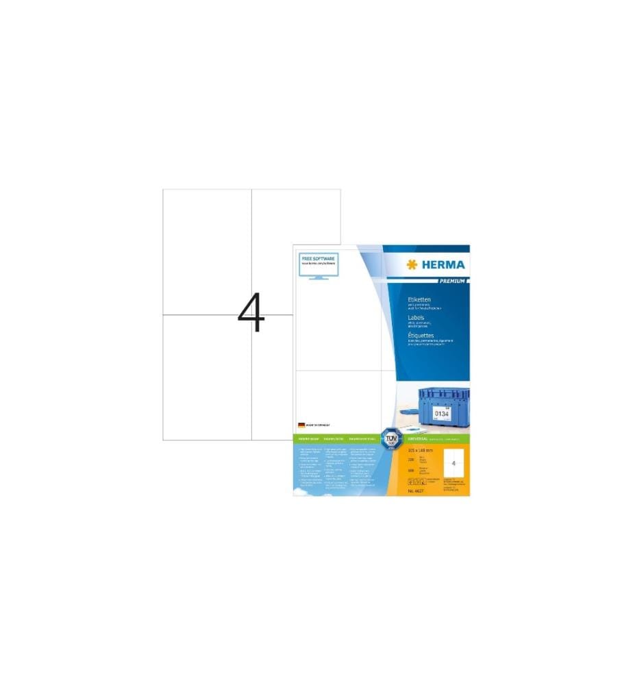HERMA - Universal-Etiketten Premium, 10.5 x 14.8 cm, 800 Etiketten