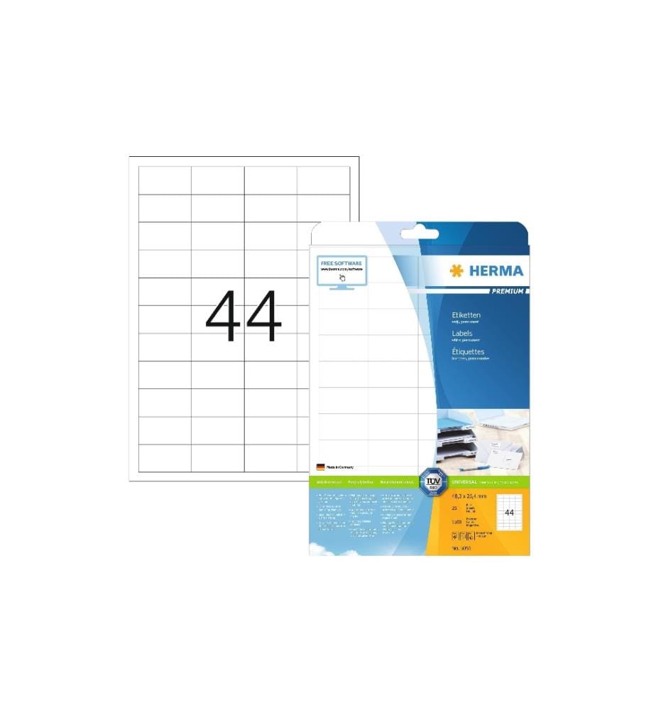 HERMA - Universal-Etiketten Premium, 4.83 x 2.54 cm, 1100 Etiketten