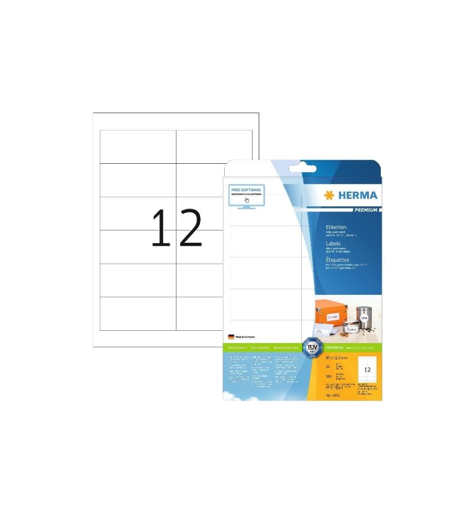 HERMA - Universal-Etiketten Premium, 9.7 x 4.23 cm, 300 Etiketten