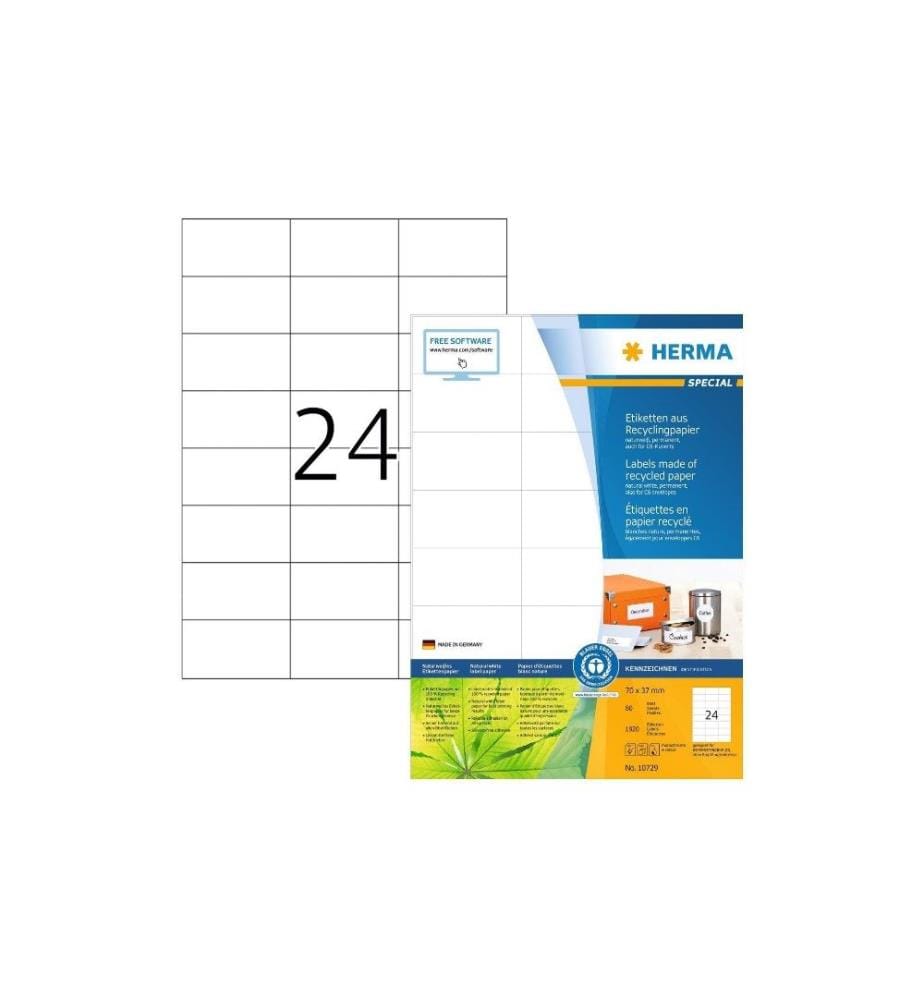 HERMA - Universal-Etiketten 70 x 37 mm, 80 Blatt