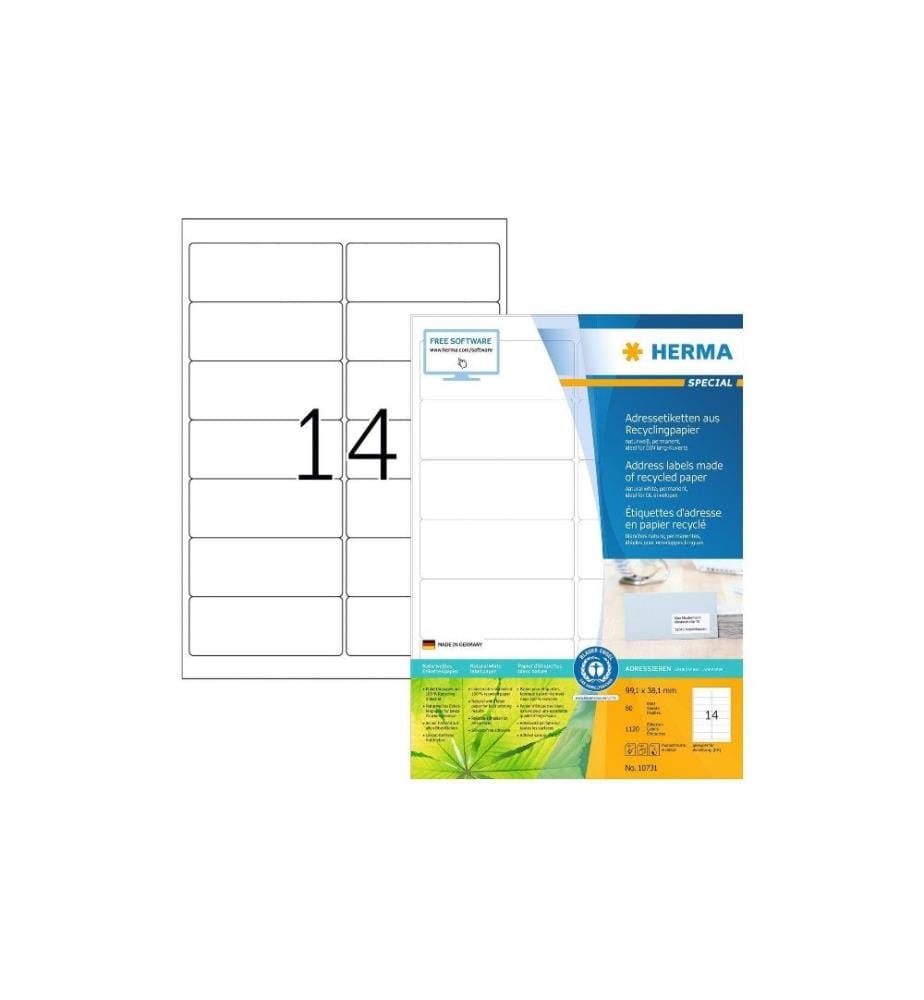 HERMA - Étiquettes universelles 99.1 x 38.1 mm, 80 Blatt