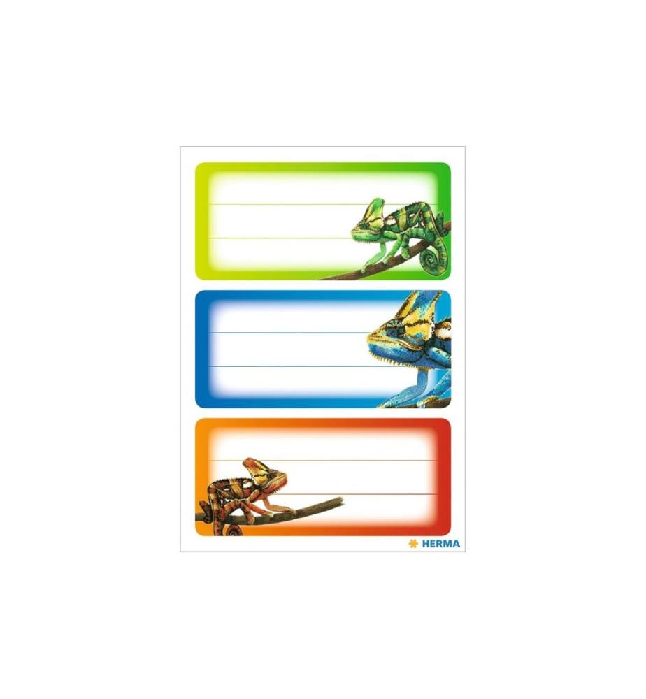 HERMA - Stickers Étiquettes scolaires Gecko 9 étiquettes, 3 feuilles