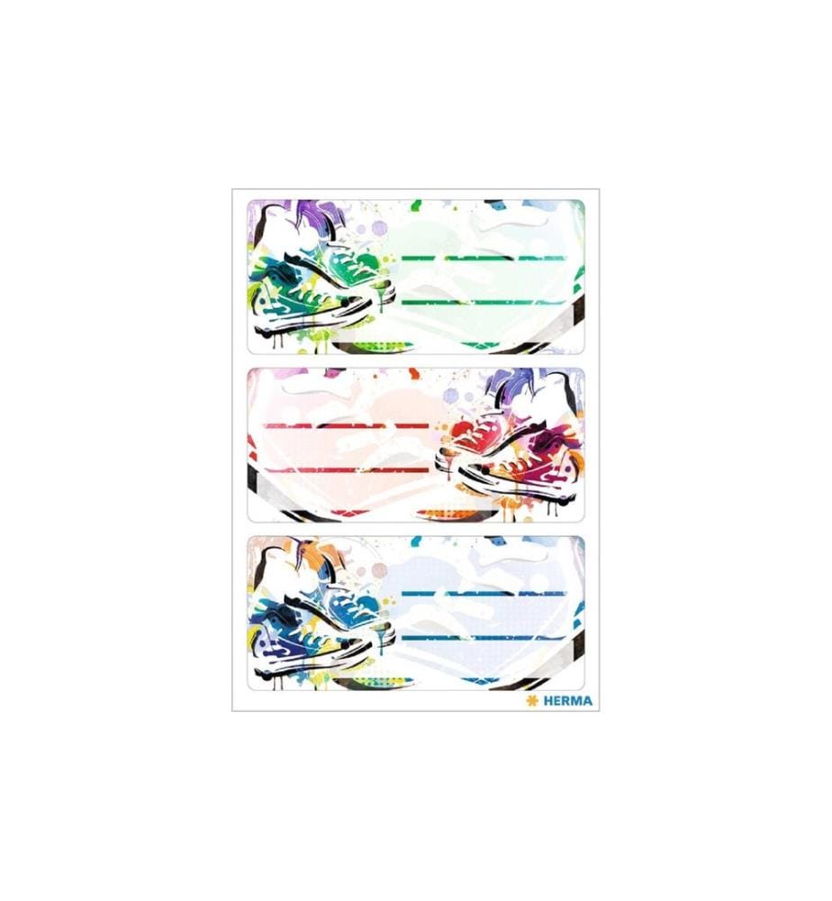 HERMA - Stickers Étiquettes scolaires Chucks 9 étiquettes, 3 feuilles