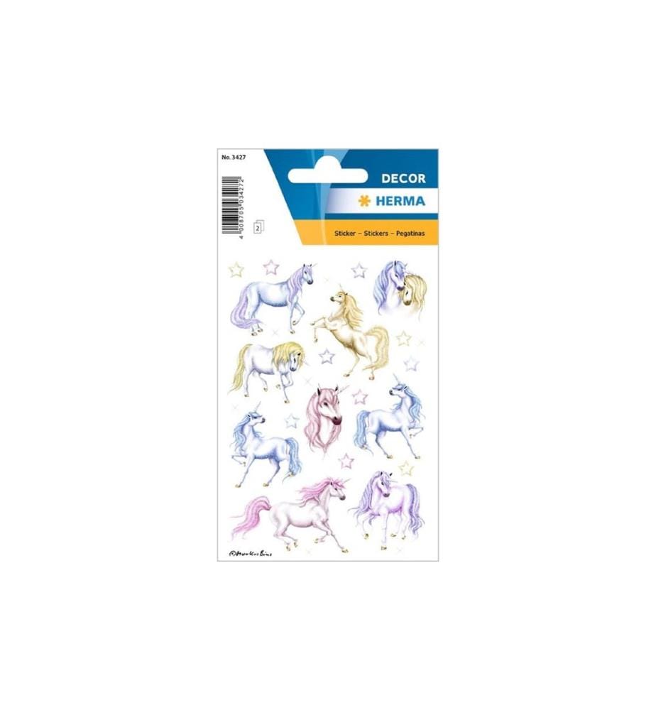 HERMA - Stickers Motivsticker Einhörner, 2 Blatt