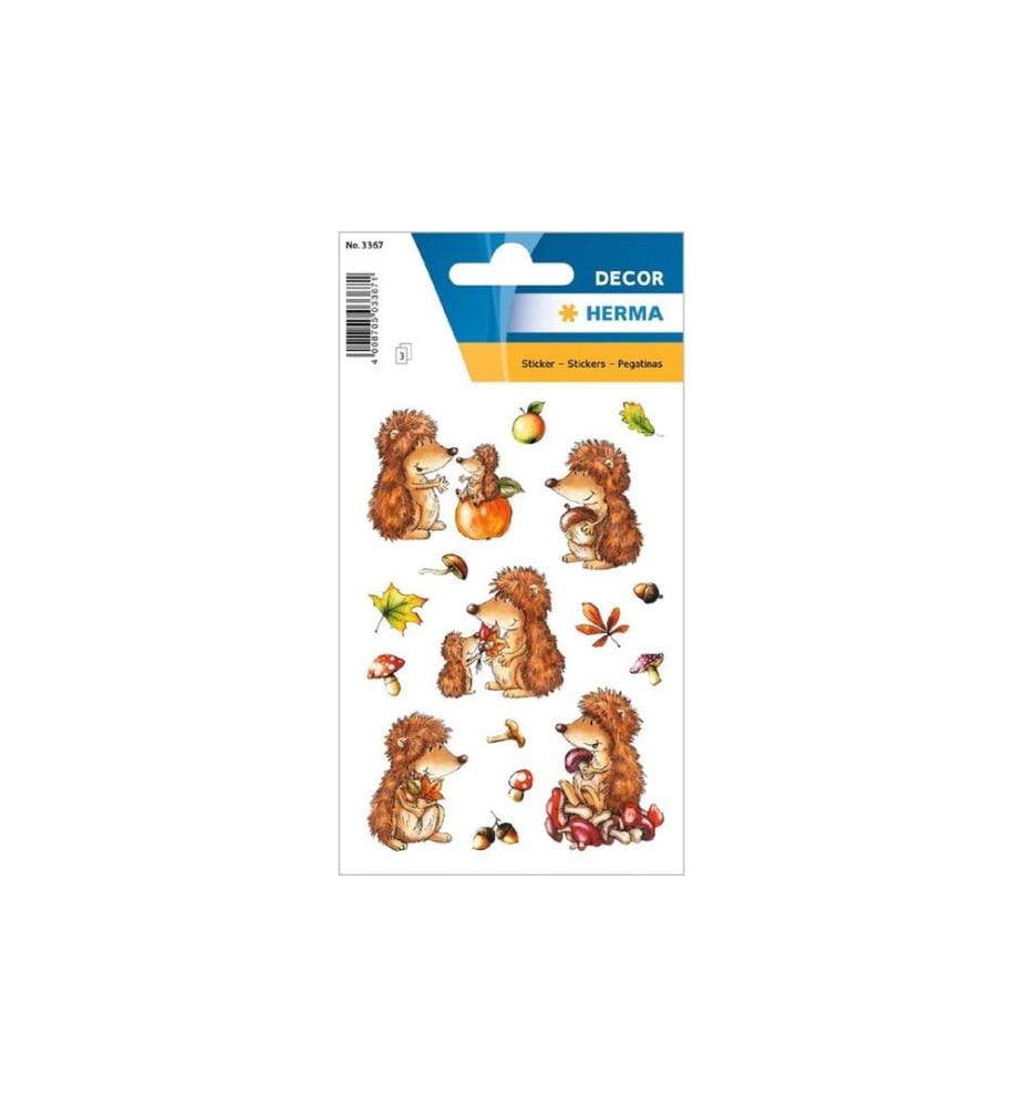 HERMA - Stickers Autocollant à motif Hérisson, 3 feuilles