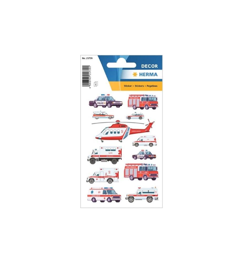 HERMA - Stickers Motivsticker Blaulicht Fahrzeuge, 3 Blatt