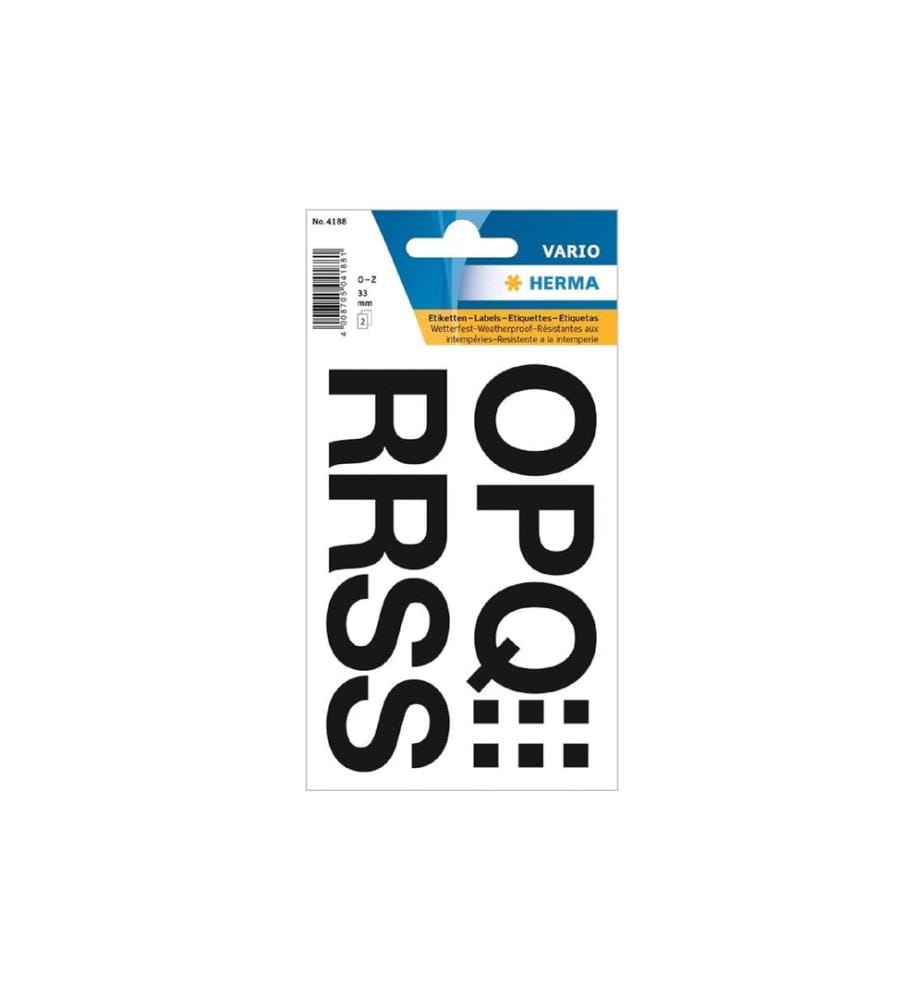 HERMA - Stickers Autocollants de numéros Lettres O – Z, 33, 2 feuilles