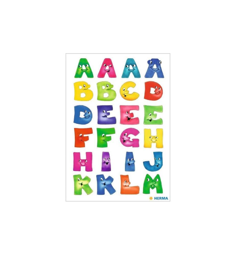HERMA - Stickers Autocollants de numéros Des lettres amusantes de A à Z, 20 x 50, 2 feuilles