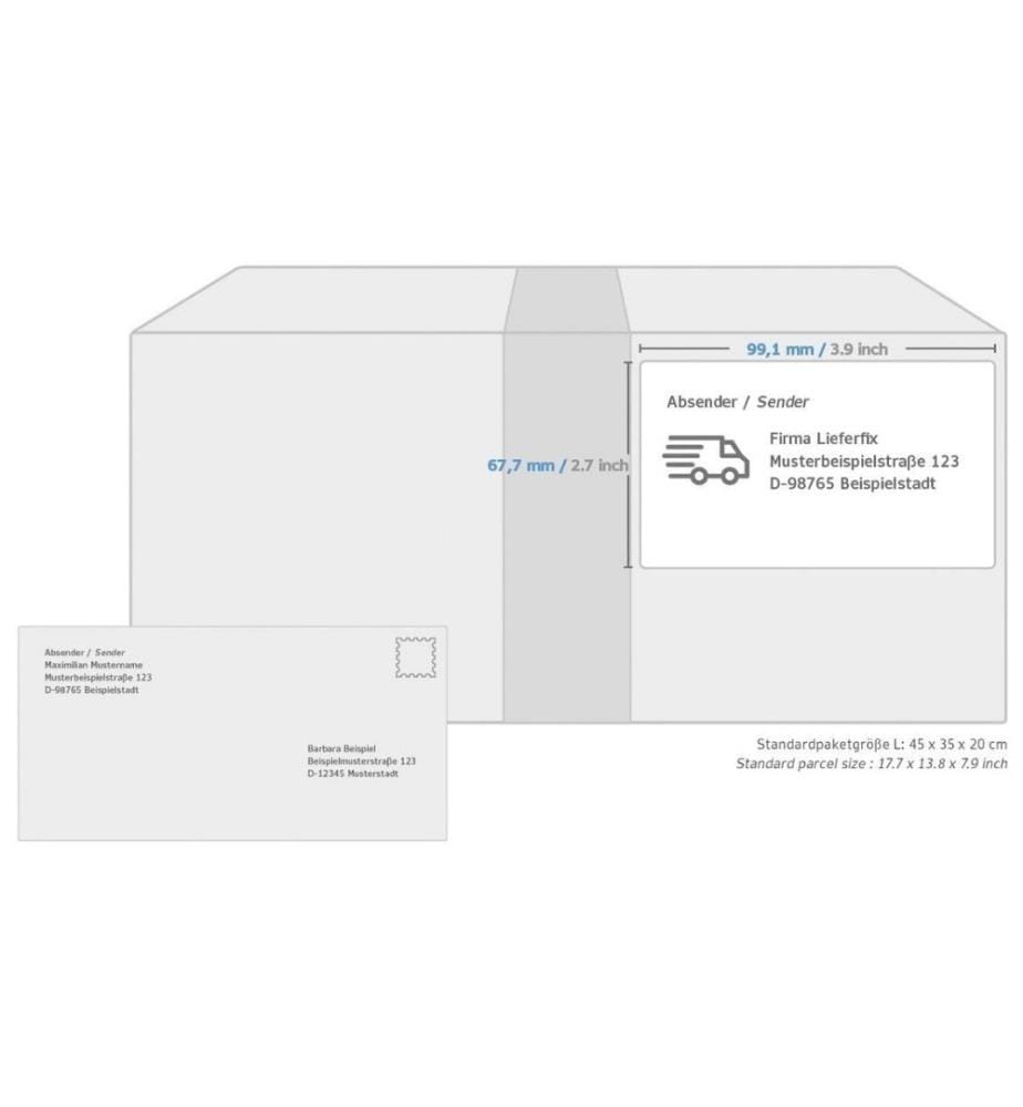 HERMA - Universal-Etiketten 99.1 x 67.7 mm, 20 Blatt, Braun