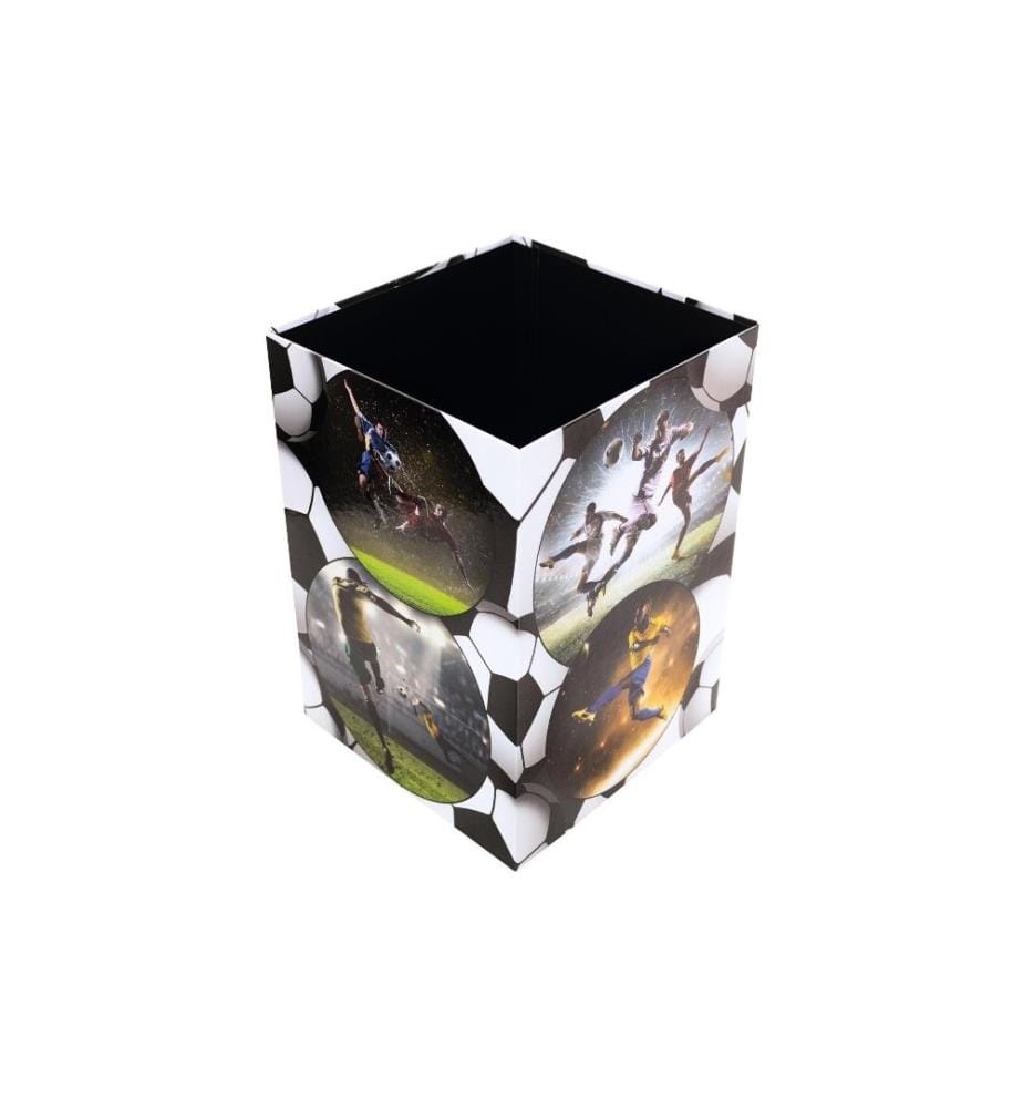 HERMA - Corbeille à papier Football 15 l, Noir