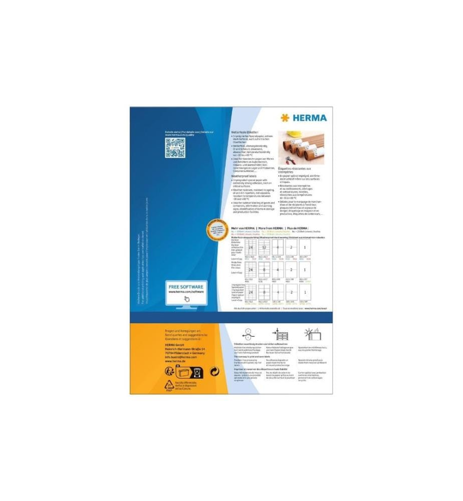HERMA - Outdoor-Etiketten 66 x 33.8 mm, 80 Blatt