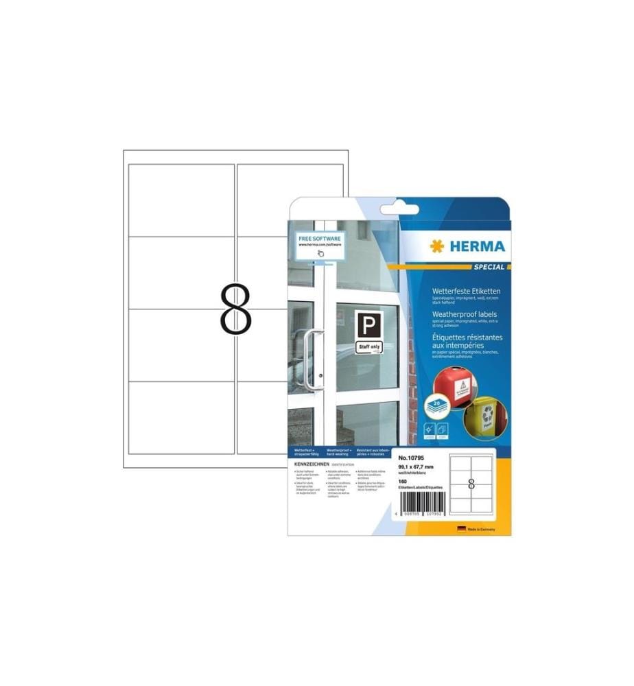 HERMA - Outdoor-Etiketten 99.1 x 67.7 mm, 20 Blatt
