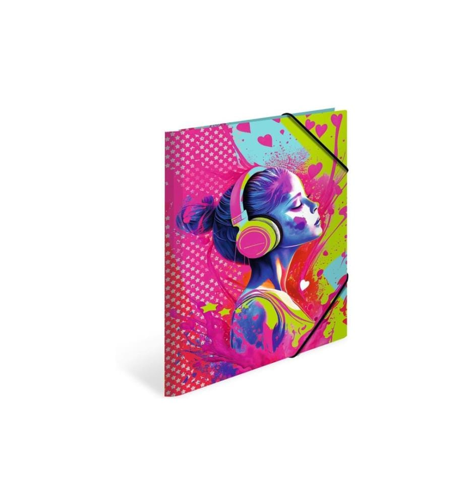 HERMA - Gummibandmappe Music Girl A4, Karton, mit Innendruck