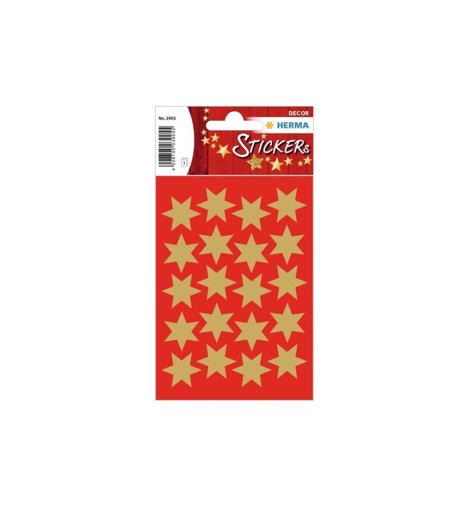 HERMA - Stickers Autocollants de Noël Étoiles, 3 feuilles / 60 autocollants