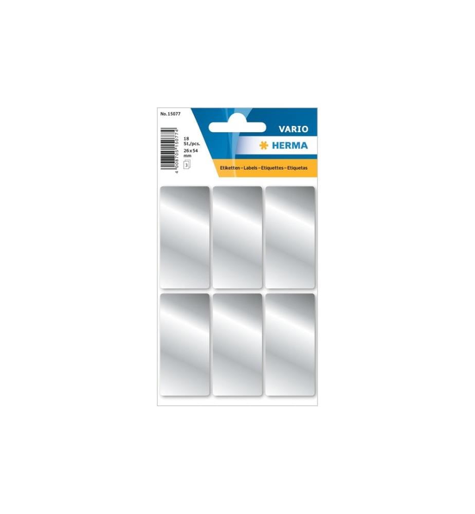 HERMA - Stickers Autocollants de Noël Étiquettes en argent, 3 feuilles / 18 étiquettes