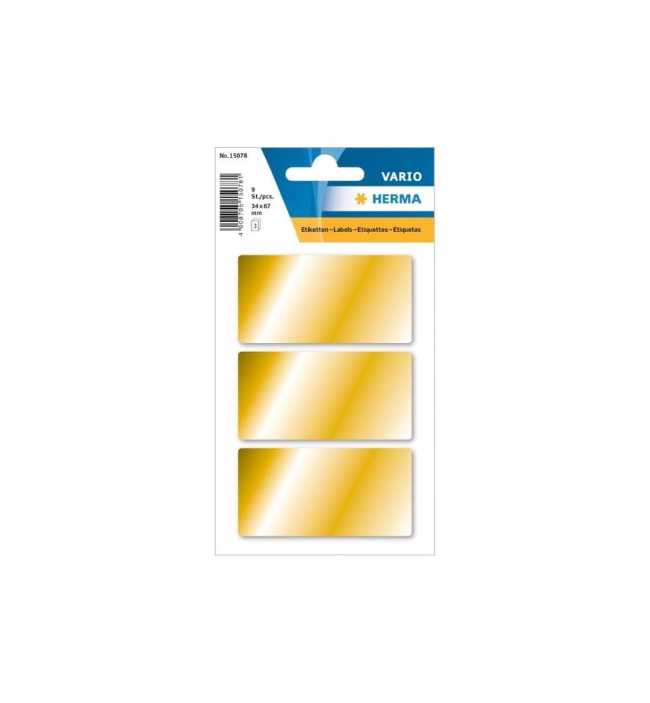 HERMA - Stickers Autocollants de Noël Étiquettes en or, 3 feuilles / 9 étiquettes