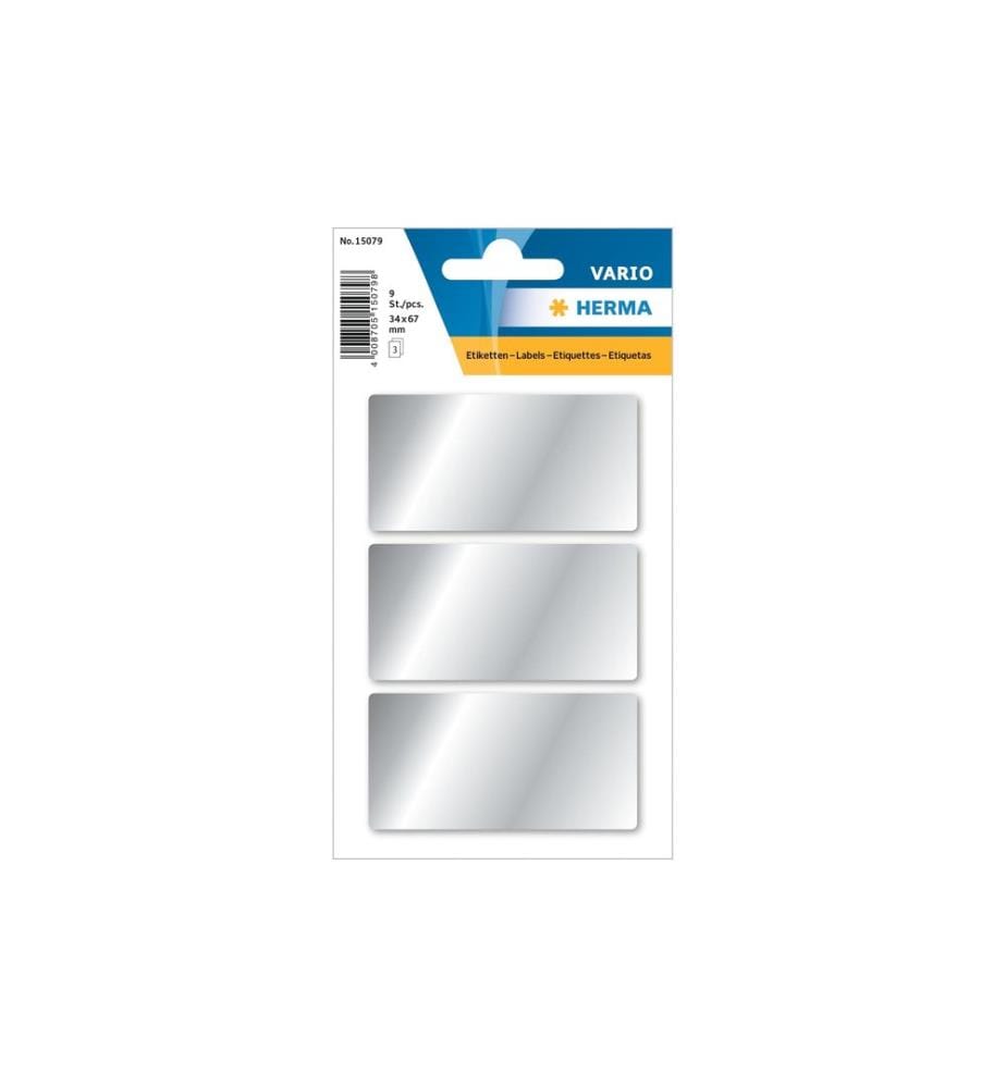 HERMA - Stickers Autocollants de Noël Étiquettes en argent, 3 feuilles / 9 étiquettes