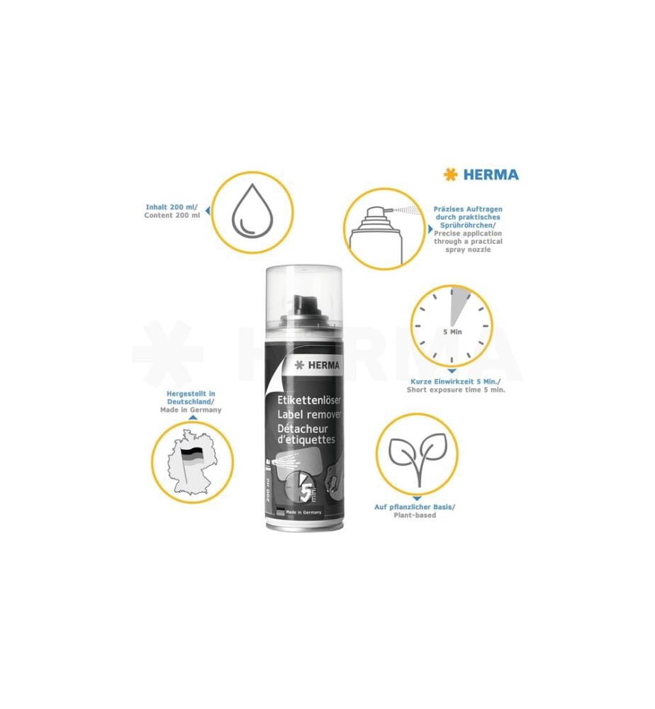 HERMA - Solvant pour étiquettes Bombe aérosol 200 ml