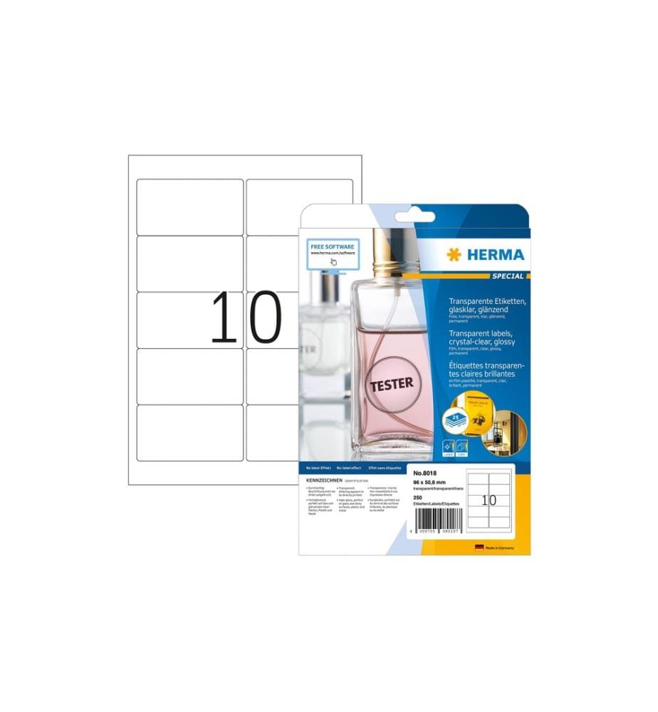 HERMA - Folien-Etiketten 96 x 50.8 mm, 25 Blatt