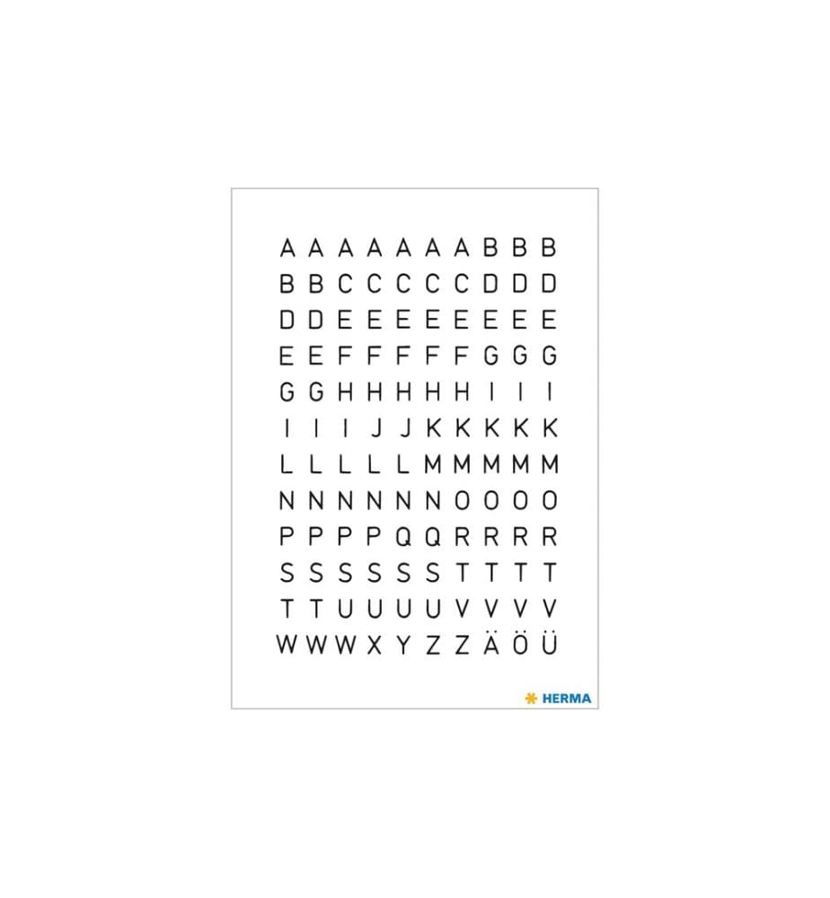 HERMA - Stickers Etiketten Buchstaben 5 mm A-Z 2 Stück, Schwarz