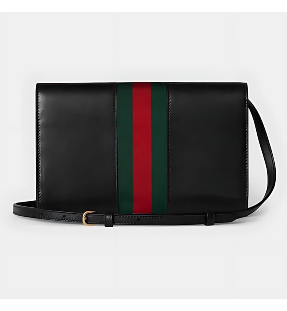 Horsebit Web Wallet mit Riemen - Schwarz