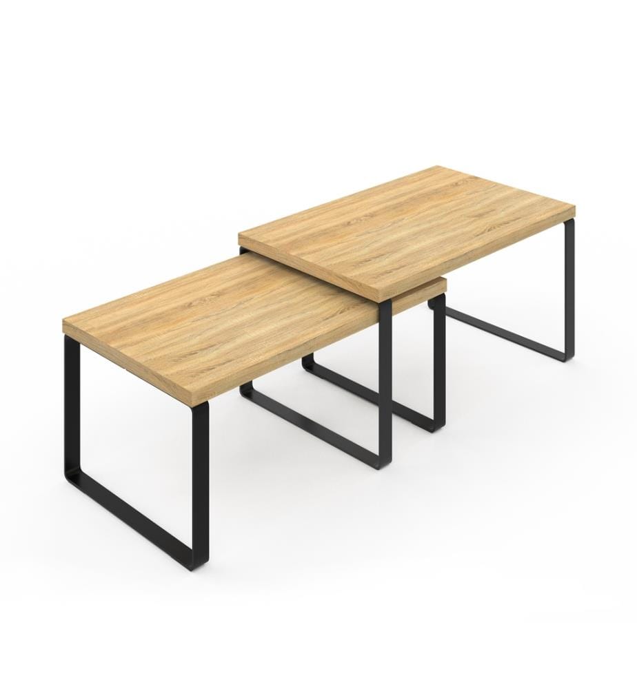 Set of 4 Built-in Storage Shelves - Wood and Black