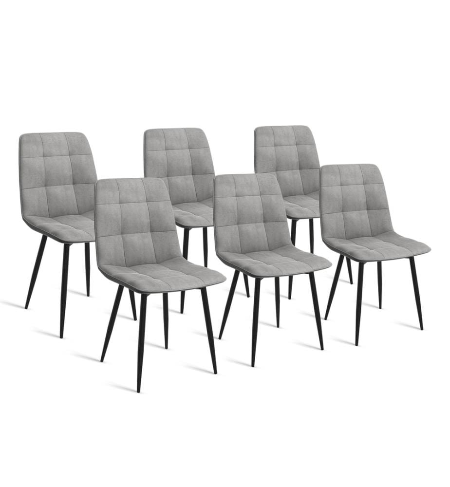 Set of 6 Linda Chairs 46 x 55 x 88 cm - Gris Clair