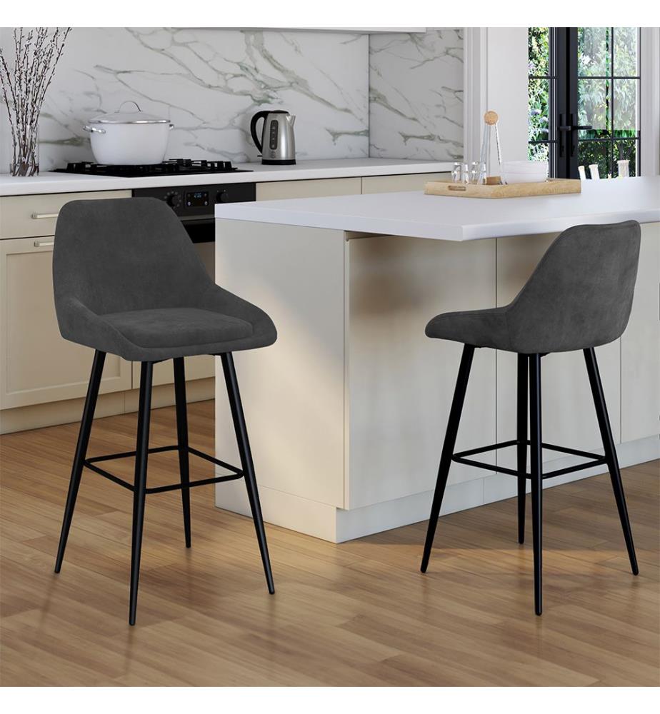 Set of 2 Olivia bar stools - Dark grey