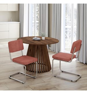 Set of 4 Naya Chairs terracotta terracotta seat, cantilever legs