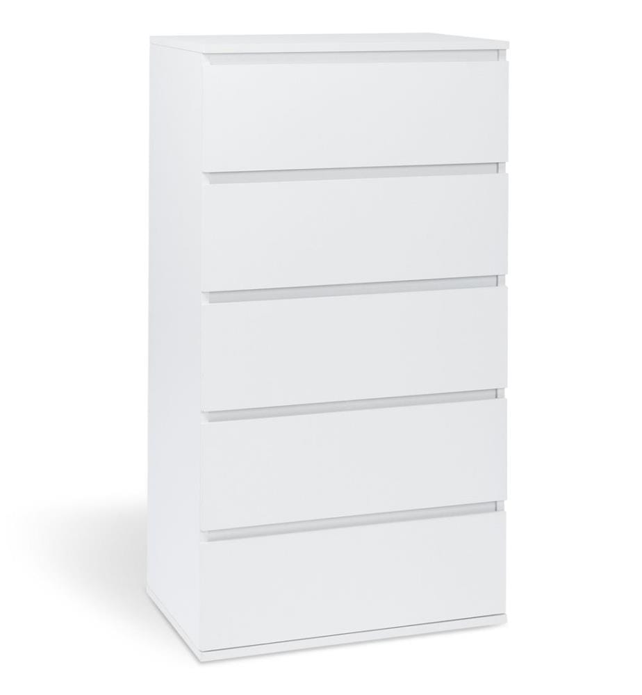 Tom 5-Drawer Chest of Drawers - White