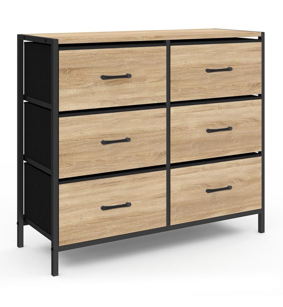 Iris 6-drawer chest - Brown and Black