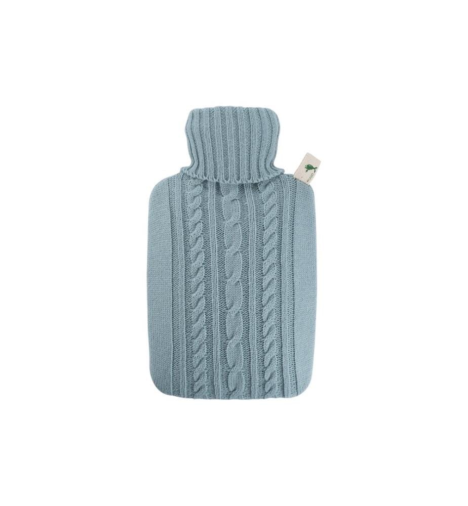 Hugo Frosch - Bouillotte PVC housse tricot bleu pastel 1.8 l